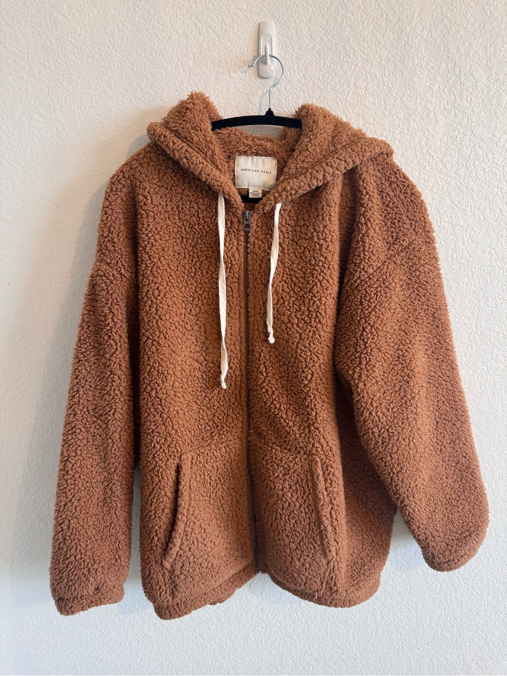 American Eagle Outfitters Brown Sherpa Puffer Hoodie Jacket